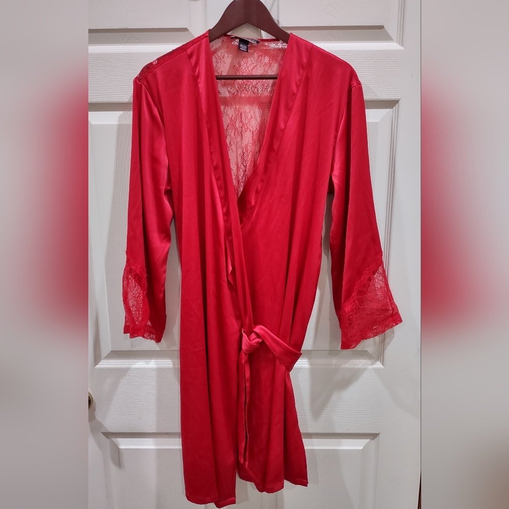 Victoria's Secret red satin&lace robe